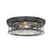 Z-Lite Clarion 4 Light Flush Mount, Matte Black & Inner Clear Water & Outer Clear 493F4-MB - alternate 1